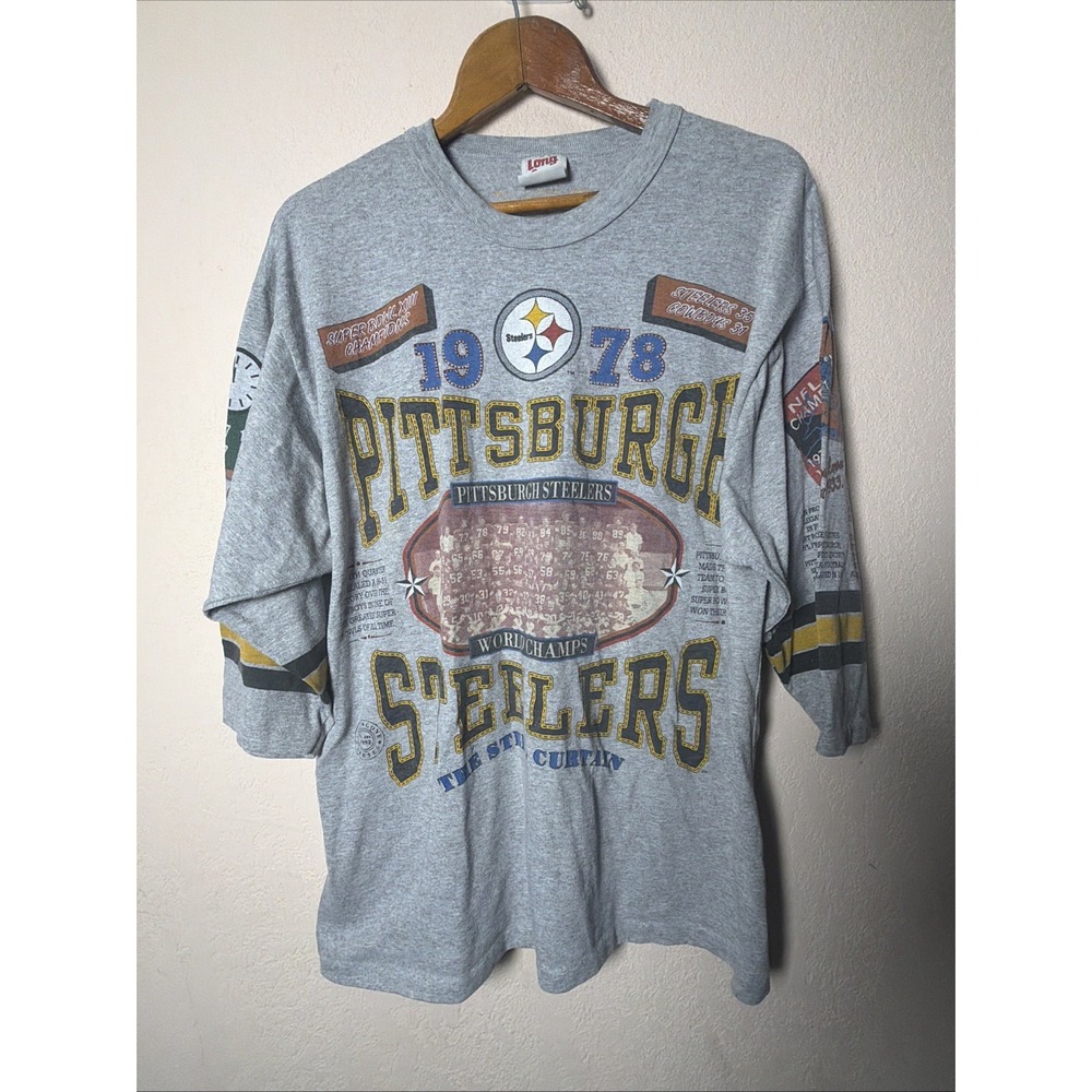 VINTAGE PITTSBURGH STEELERS NFL LONG GONE DOUBLE-SIDED T-SHIRT SIZE LARGE